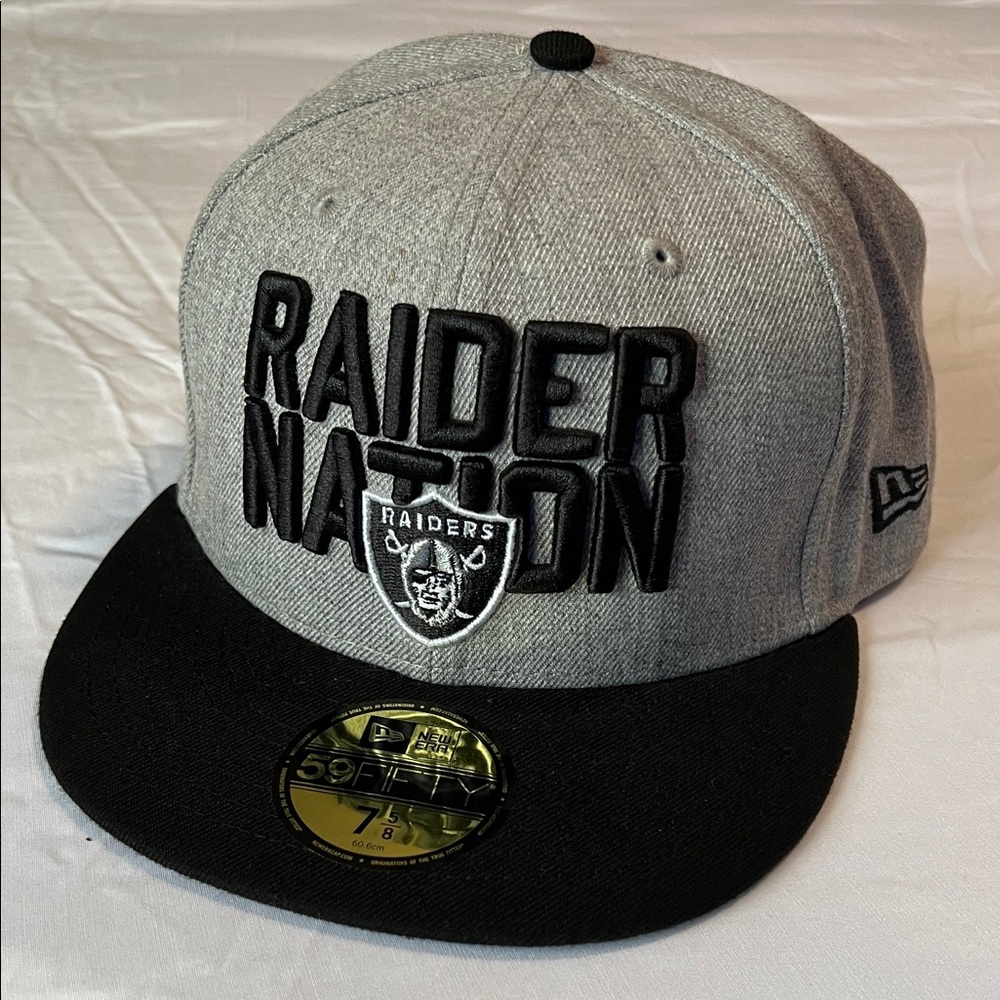 New Era Gray and Black Raiders Nation Cap